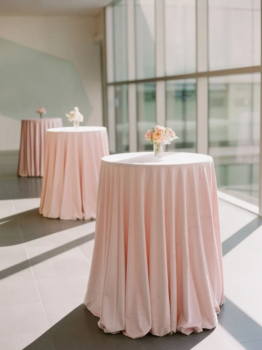 Blush Pink Round Tablecloth for Home Dining